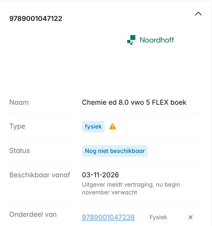 Beschikbaarheid op de productkaart Beschikbaarheid op de productkaart